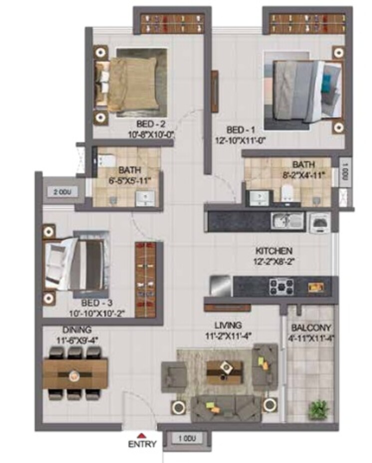 Other, casagrand-boulevard 3 Bedroom 1134 Sq.Ft. Apartment In Hennur Road Bangalore 8790912
